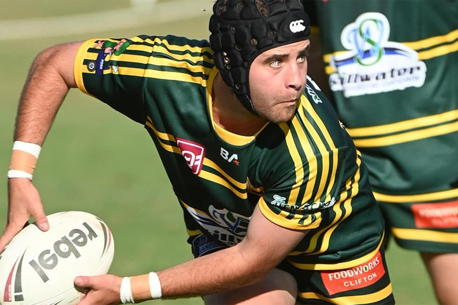 After a sensational 2024 season in green and gold classy Toowoomba representative hooker Tommy Hatch is fired up to inspire the Wattles Warriors top graders to a successful 2025. (image courtesy JD Sports Photography)