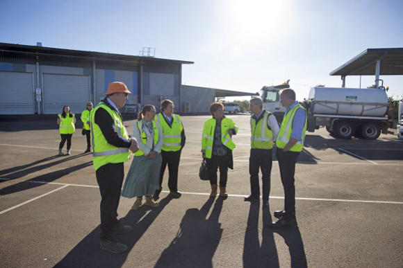 TRC Councillors Carol Taylor and Melissa Taylor met with local businesses who fitted the trucks.