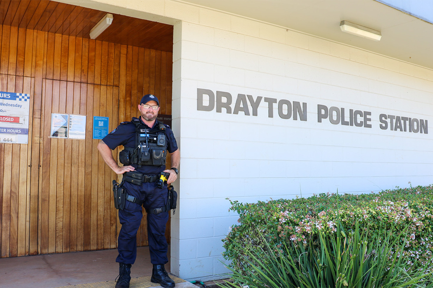 Constable Sam Crumblin at Drayton Police Station.