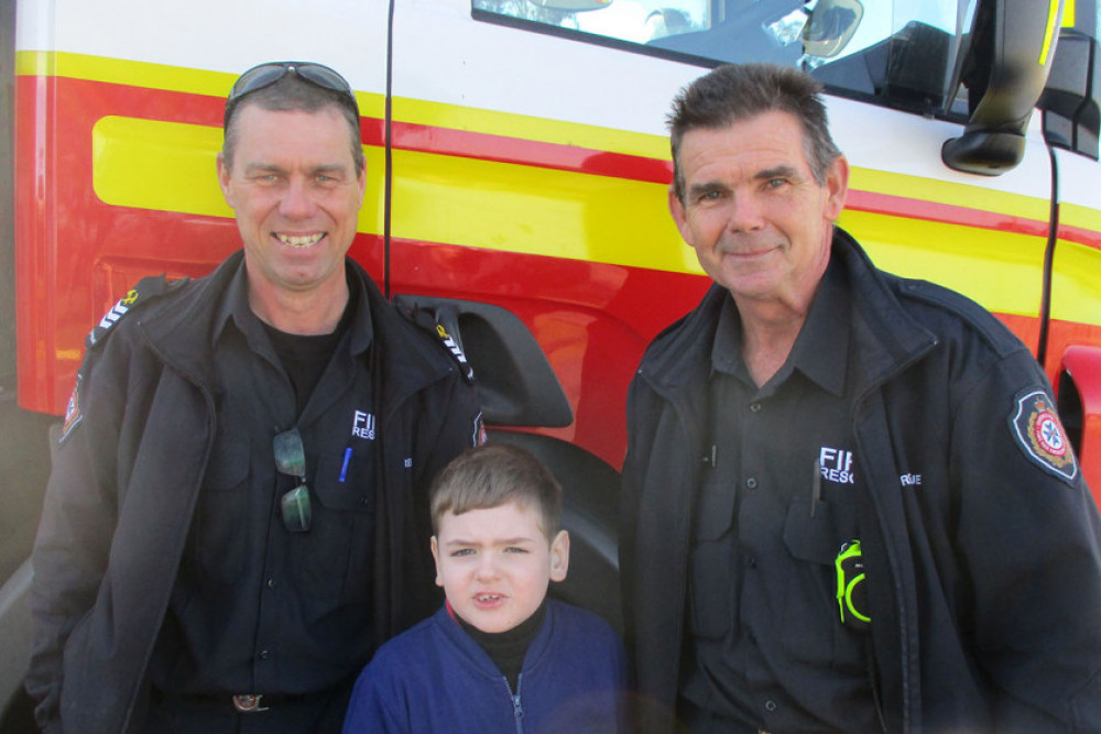 William with firefighters Peter and Remco.