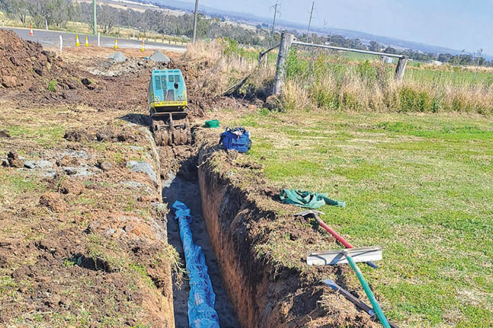 Work began in August on a water pipeline connecting Vale View to the wider Toowoomba water supply.