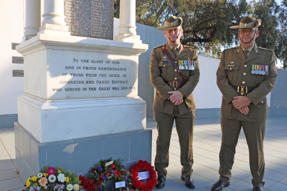 Lieutenant Colonel Trent Groves and Warrant Officer Class 2 Jason Lehmann.