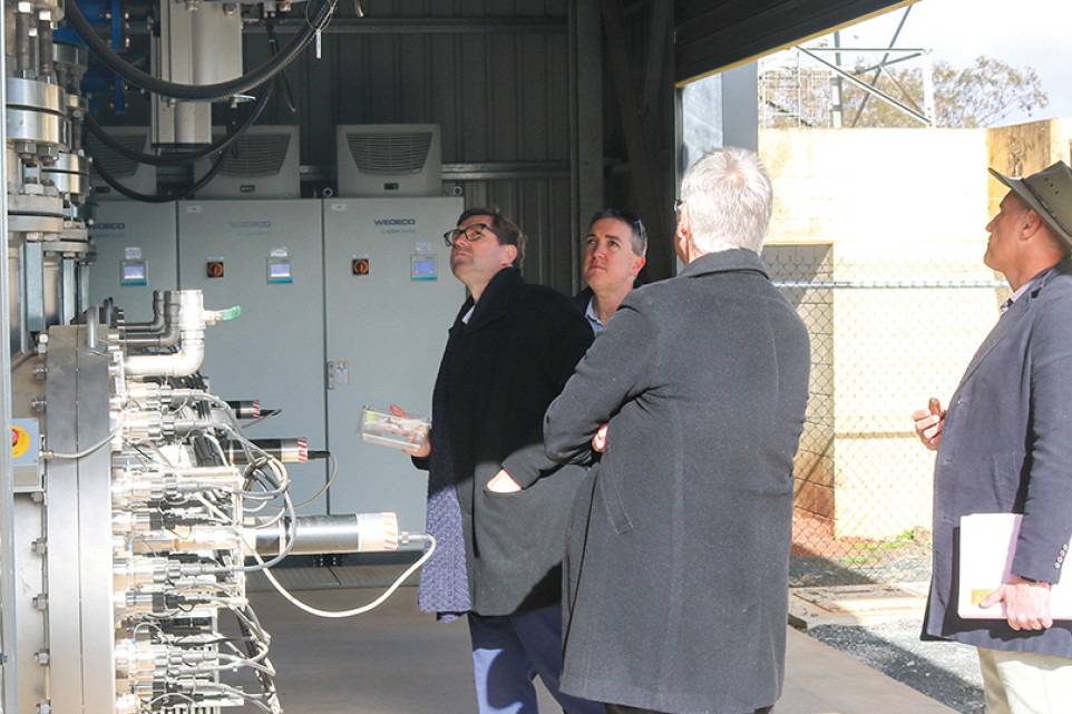 Mayor Geoff McDonald, alongside Council staff, inspects the new facilities.