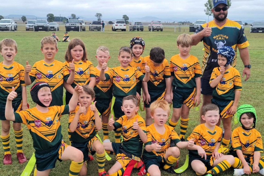 Back, from left: Jace Macura, Patrick Ehrlich, Evie Voss, Hunter Gault, Charlie Boom, Braxton Harper, Zachary Cobbin, Logan Ross, Ethan Willett, Jarred Gault (Coach). Front: James Johnson, Jonah Schwenke, Parker Hetherington, Lawson McPherson, Lenny Hentschel, Hudson Jones.