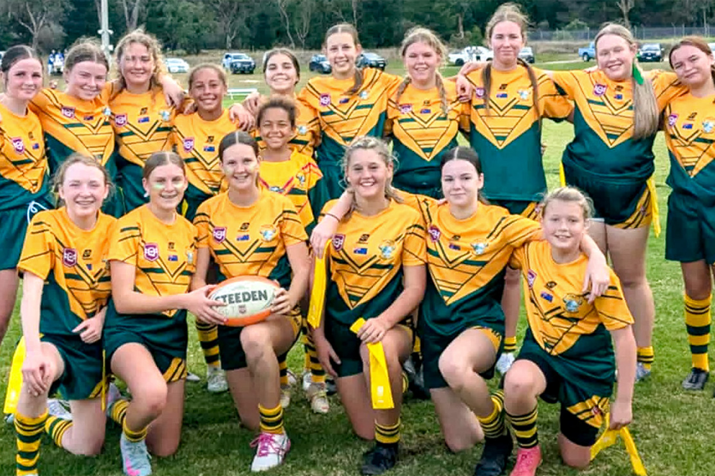 Wattles Under 15 Girls - Back From Left: Hannah-Jae Cruickshank, Georgia Death, Tori Sweet, Gabbi Newman, Cienna Harris, Rachael May, Olivia Brady, Isabella Wolski, Molly Williams, Ruby Belden; Middle: Charlotte Newman. Front: Emelia Hoey, Mia Berry, Ella Morris, Isabelle Hetherington, Kaleah Short, Mahalia Williams. Photo, Lucy Berry