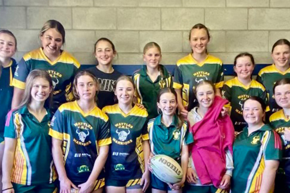 Wattles Under 15 Girls League Tag team will be in action in this Saturday’s Preliminary Final against Collegians from Warwick - Back left: Ella Collins, Jessica Bateman, Teeah Davis, Mia Berry, Zoey Sweet, Nylah Wallis, Rykaya Kelk. Front: Alex Gilmore, Hollie Betts, Minnie Shephard Picton, Lily Hinz, Maddie\_Dorries, Chelsea Bargh, Roxanne Williams