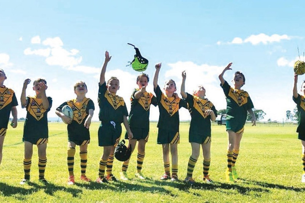 Wattles’ Under 9s were excited with their performance against Tenterfield on Saturday - Chaz Daley, James Patterson, Henry Ferguson, Django Andrew, Jackson Wilson, George Mullen, Jay Townsend and Oliver Willet. Photo, Shadai Daley