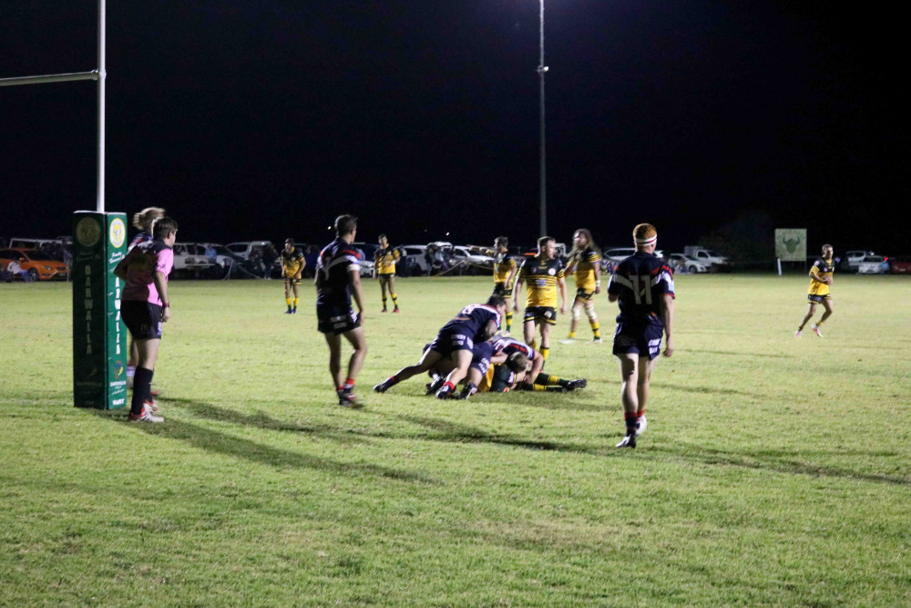 Wattles had to combat a rock-hard Warwick Cowboys defence during the first half.