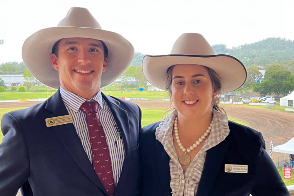 Darling Downs Sub-Chamber Rural Ambassador for 2021 Lawrence Sehmish-Lahey with the 2022 winner Belinda Weber from Pittsworth.