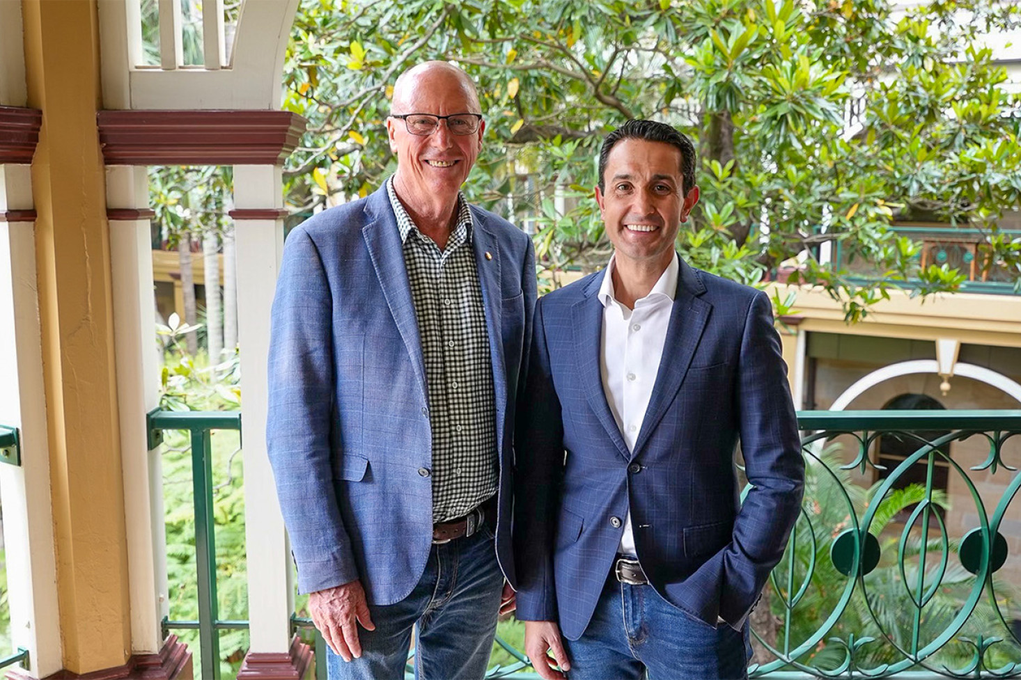 Condamine MP and soon-to-be Speaker of the House, Pat Weir with Queensland Premier David Crisafulli.