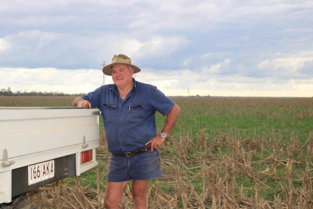 Millmerran Rail Group Chairman Wes Judd on his farm near Millmerran which is just across the highway from the proposed Inland Rail route.