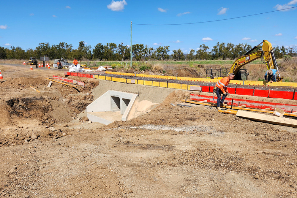 New construction work on West Talgai culvert. Photo Dave Burns