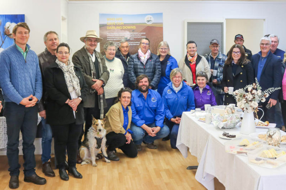 ABOVE: Farmers from the Cecil Plains district and supporters at the new office.