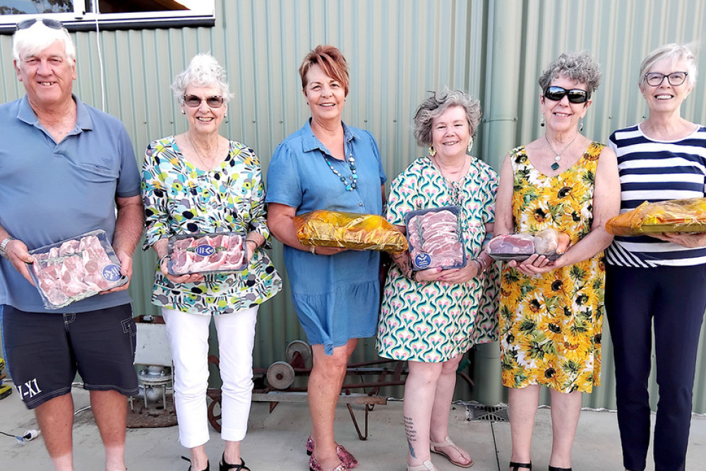 Winners of the prizes, from left: Ian, Val, Sue, Helen, Sue and Marie.