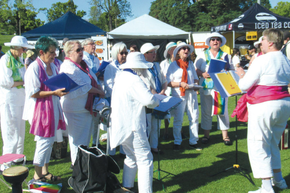 Women in Harmony performing at Saturday’s Fiesta.