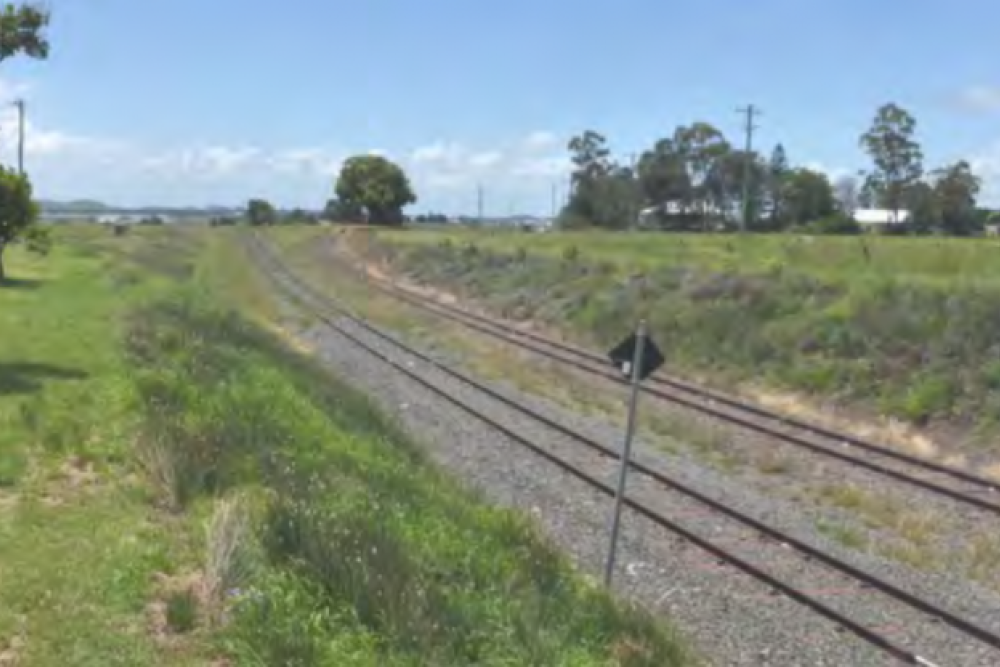 A section of the railway alongside Fisher Road in Wyreema will need a path built next to it for safety reasons if the rail trail proceeds.