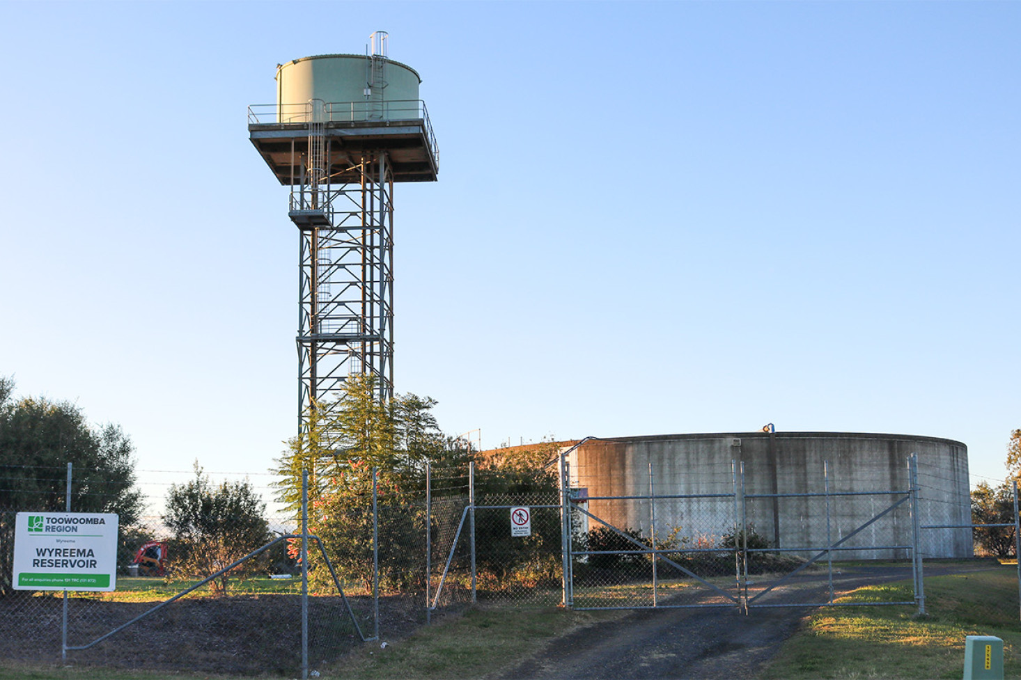 Lightning striking Wyreema’s water tower may have contributed to the town losing water a few weeks ago.